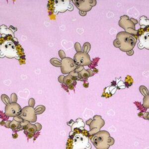 ΠΑΝΑ ΦΑΝΕΛΑ bebe Little Brothers 148 80X80 Pink Flannel Cotton 100%-1916353616514879