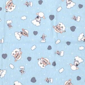 ΠΑΝΑ ΦΑΝΕΛΑ bebe Προβατάκι 06 80Χ80 Sky blue Flannel cotton 100%-1914553606600682