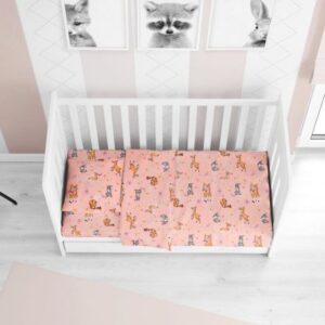 ΠΑΠΛΩΜΑ ΕΜΠΡΙΜΕ bebe Ελαφάκι 117 120X160 Pink Cotton 100%-1915917615911779