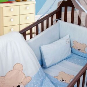 ΠΑΠΛΩΜΑ bebe SLEEPING BEARS CUB 13 100X140 ΣΙΕΛ Cotton 100%-1211516101701328