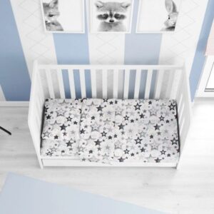 ΠΑΠΛΩΜΑΤΟΘΗΚΗ ΕΜΠΡΙΜΕ bebe Star 121 120X160 Grey-Green Cotton 100%-1915717607312188