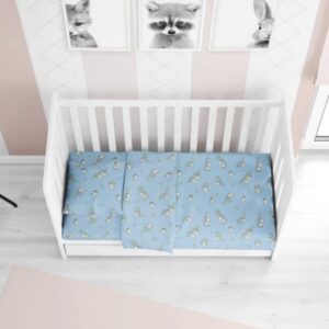 ΠΑΠΛΩΜΑΤΟΘΗΚΗ ΕΜΠΡΙΜΕ bebe Birds 14 120Χ160 Sky blue Flannel cotton 100%-1915757608601482