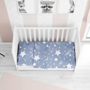 ΠΑΠΛΩΜΑΤΟΘΗΚΗ ΕΜΠΡΙΜΕ bebe Star 37 120Χ160 Blue Flannel cotton 100%-1915757607303770