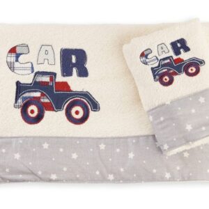 ΠΕΤΣΕΤΑ ΣΕΤ 2 τεμ bebe CAR 30 30X50,70X140 ΕΚΡΟΥ/ΓΚΡΙ Cotton 100%-1212115800303006