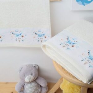 ΠΕΤΣΕΤΑ ΜΕ ΨΗΦΙΑΚΗ ΕΚΤΥΠΩΣΗ ΣΕΤ 2 τεμ bebe Airplane 52 30X50,70X140 ΕΚΡΟΥ Cotton 100%-1216015808705205