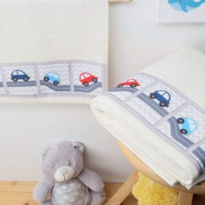 ΠΕΤΣΕΤΑ ΜΕ ΨΗΦΙΑΚΗ ΕΚΤΥΠΩΣΗ ΣΕΤ 2 τεμ bebe Auto Road 57 30X50,70X140 ΕΚΡΟΥ Cotton 100%-1216015808805705