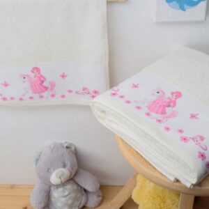ΠΕΤΣΕΤΑ ΜΕ ΨΗΦΙΑΚΗ ΕΚΤΥΠΩΣΗ ΣΕΤ 2 τεμ bebe Unicorn Princess 77 30X50,70X140 ΕΚΡΟΥ Cotton 100%-1216015809207705