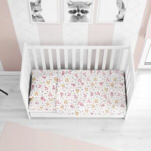 ΚΑΤΩΣΕΝΤΟΝΟ ΜΕ ΛΑΣΤΙΧΟ bebe Elephant 172 0,70X1,40X0,15 Pink Cotton 100%-1916118407117279