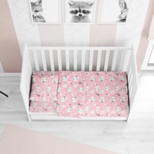 ΚΑΤΩΣΕΝΤΟΝΟ ΜΕ ΛΑΣΤΙΧΟ bebe Smile 84 0,70X1,40X0,15 Pink Cotton 100%-1916118408008479