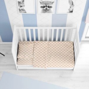 ΚΑΤΩΣΕΝΤΟΝΟ ΜΕ ΛΑΣΤΙΧΟ bebe Windows 151 0,70X1,40X0,15 White-Beige Cotton 100%-1916118410015196