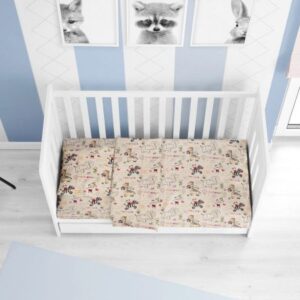 ΚΑΤΩΣΕΝΤΟΝΟ ΜΕ ΛΑΣΤΙΧΟ bebe Africa 145 0,70X1,40X0,15 Beige Flannel Cotton 100%-1916158410214580