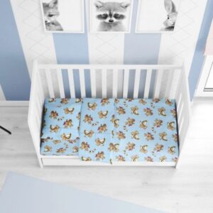 ΚΑΤΩΣΕΝΤΟΝΟ ΜΕ ΛΑΣΤΙΧΟ bebe Little Brothers 147 0,70X1,40X0,15 Sky blue Flannel Cotton 100%-1916158416514782
