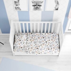 ΣΕΝΤΟΝΙΑ ΕΜΠΡΙΜΕ ΣΕΤ 3 τεμ bebe Star 119 120X160 Grey-Beige Cotton 100%-1914617607311912