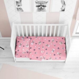 ΣΕΝΤΟΝΙΑ ΕΜΠΡΙΜΕ ΣΕΤ 3 τεμ bebe Προβατάκι 05 120X160 Pink Flannel cotton 100%-1914657606600579