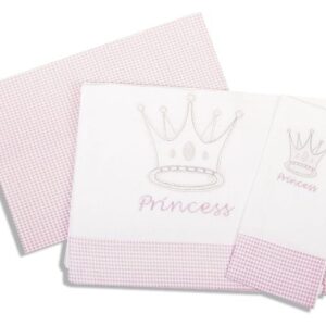 ΣΕΝΤΟΝΙΑ ΣΕΤ 3 τεμ bebe PRINCESS 33 120Χ170 ΛΕΥΚΟ/ΡΟΖ Cotton 100%-1212614601503319