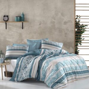 ΠΑΠΛΩΜΑ ΕΜΠΡΙΜΕ Ανδρομάχη 316 220X240 Turquoise Cott/Pol 70/30-1935985541331629