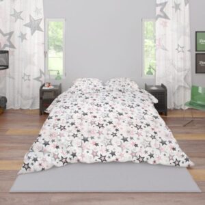 ΠΑΠΛΩΜΑ ΕΜΠΡΙΜΕ ΕΝΗΛ Star 122 220X240 Grey-Pink Cotton 100%-1935915507312289