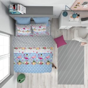 ΠΑΠΛΩΜΑΤΟΘΗΚΗ ΕΜΠΡΙΜΕ  Flamingo 293 160Χ240 Blue-Grey Flannel cotton 100%-1935755225129354