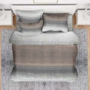 ΣΕΝΤΟΝΙΑ ΕΜΠΡΙΜΕ ΣΕΤ 4 τεμ Hor.Stripes 01 220X240 Μπεζ-Γκρί Flannel Cotton 100%-1935355588900100