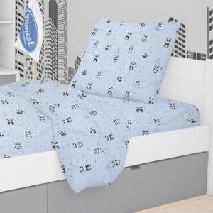 ΜΑΞΙΛΑΡΟΘΗΚΗ ΕΜΠΡΙΜΕ kids PANDA 110 50Χ70 Sky blue Cotton 100%-1925813115811082