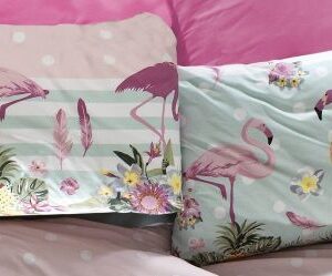 ΜΑΞΙΛΑΡΟΘΗΚΗ ΕΜΠΡΙΜΕ kids Flamingo 294 50X70 Pink-Green Flannel cotton 100%-1925853125129455