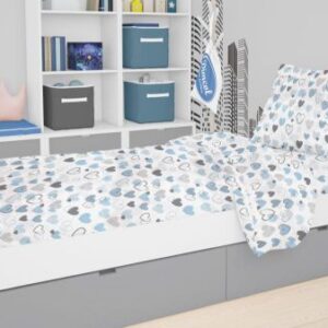 ΠΑΠΛΩΜΑΤΟΘΗΚΗ ΕΜΠΡΙΜΕ kids Hearts 08 160X240 Blue Cotton 100%-1925715207800870