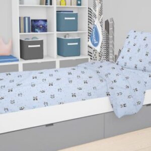 ΠΑΠΛΩΜΑΤΟΘΗΚΗ ΕΜΠΡΙΜΕ kids PANDA 110 160X240 Sky blue Cotton 100%-1925715215811082