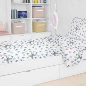 ΣΕΝΤΟΝΙΑ ΕΜΠΡΙΜΕ ΣΕΤ 3 τεμ kids Butterfly 56 160X240 Sky blue Cotton 100%-1924615207205682