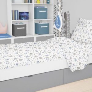 ΣΕΝΤΟΝΙΑ ΕΜΠΡΙΜΕ ΣΕΤ 3 τεμ kids Elephant 174 160Χ240 Blue Cotton 100%-1924615207117470