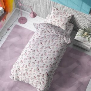 ΠΑΠΛΩΜΑΤΟΘΗΚΗ ΕΜΠΡΙΜΕ kids Unicorn 108 160Χ240 White-Pink Cotton 100%-1925715206410844