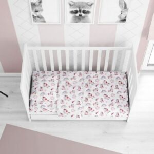 ΣΕΝΤΟΝΙΑ ΕΜΠΡΙΜΕ ΣΕΤ 3 τεμ bebe Unicorn 108 120X160 White-Pink Cotton 100%-1914617606410844