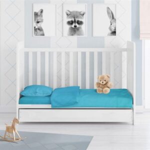 ΠΑΠΛΩΜΑΤΟΘΗΚΗ bebe Solid 493 120Χ160 Turquoise Cotton 100%-1915617606249329