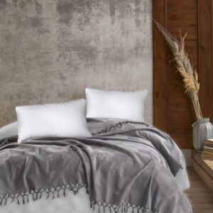 ΚΟΥΒΕΡΤΑ ΠΙΚΕ Jacquard 220Χ240 Grey Cotton 100%-1230415588400072