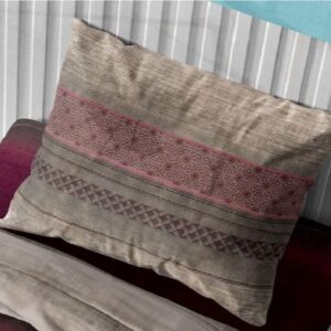 ΜΑΞΙΛΑΡΟΘΗΚΗ ΕΜΠΡΙΜΕ Hor.Stripes 03 50Χ70 Μπορντό-Γκρί Flannel Cotton 100%-1935853188900300