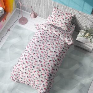 ΣΕΝΤΟΝΙΑ ΕΜΠΡΙΜΕ ΣΕΤ 2 τεμ kids Hearts 12 160X240 Grey-Pink Cotton 100%-1925215207801289