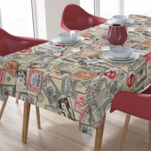 ΤΡΑΠΕΖΟΜΑΝΤΗΛΟ ΑΛΕΚΙΑΣΤΟ 140X180 Vintage Post Stamps 482 Ecru Cott/Pol 70/30-1932880512348278