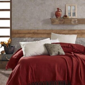 ΚΟΥΒΕΡΤΑ ΠΙΚΕ Dobby 220X240 Red Cotton 100%-1230415512500035