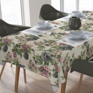 ΑΛΕΚΙΑΣΤΟ ΣΕΤ 2 τεμ (ΤΡΑΠ/ΛΟ 140X140/ΤΡΑΒΕΡΣΑ 40X140) Vintage Flower 481 Ecru-Green Cott/Pol 70/30-19319800118481EG