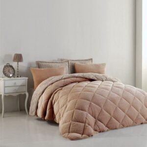 ΚΟΥΒΕΡΤΟΠΑΠΛΩΜΑ Γούνα-Sherpa 750 gsm 1860 Caramel B17 220X240 Polyester-33421024006