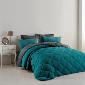 ΚΟΥΒΕΡΤΟΠΑΠΛΩΜΑ Γούνα-Sherpa 750 gsm 1860 Petrol B13 220X240 Polyester-33421024005