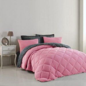 ΚΟΥΒΕΡΤΟΠΑΠΛΩΜΑ Γούνα-Sherpa 750 gsm 1860 Pink B12 160X220 Polyester-33421006004