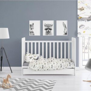 ΚΑΤΩΣΕΝΤΟΝΟ ΜΕ ΛΑΣΤΙΧΟ bebe Airforce 195 0,70X1,40X0,15 White-Grey Cotton 100%-31112019010