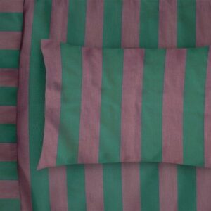 ΜΑΞΙΛΑΡΟΘΗΚΗ ΒΑΜΒΑΚΟΣΑΤΕΝ Stripes 156 50Χ70 Green-Antique Pink Cotton 100%-32121647002