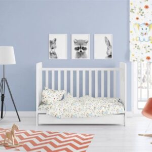 ΠΑΠΛΩΜΑΤΟΘΗΚΗ ΕΜΠΡΙΜΕ bebe Elephant 175 120Χ160 White-Blue Cotton 100%-31110821007