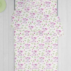 ΠΑΠΛΩΜΑΤΟΘΗΚΗ ΕΜΠΡΙΜΕ kids Elephant 173 160Χ240 White-Pink Cotton 100%-32110823006