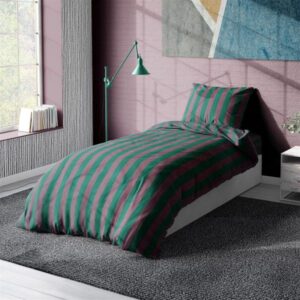 ΣΕΝΤΟΝΙΑ ΒΑΜΒΑΚΟΣΑΤΕΝ ΣΕΤ 2 τεμ. Stripes 156 Green-Antique Pink 160Χ240 Cotton 100%-32122123002