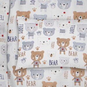 ΜΑΞΙΛΑΡΟΘΗΚΗ ΕΜΠΡΙΜΕ bebe Teddy 163 35X45 White-Beige Flannel Cotton 100%-31211646001