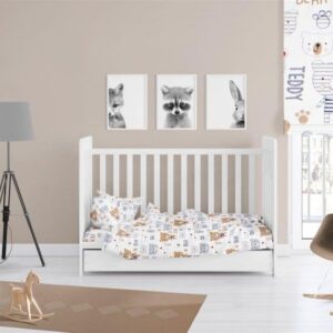 ΠΑΠΛΩΜΑΤΟΘΗΚΗ ΕΜΠΡΙΜΕ bebe Teddy 163 120X160 White-Beige Flannel Cotton 100%-31210821001