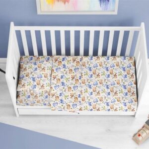 ΚΑΤΩΣΕΝΤΟΝΟ ΜΕ ΛΑΣΤΙΧΟ bebe Dinosaur 517 0,70X1,40X0,15 Sky Blue 100% Cotton-31112019016