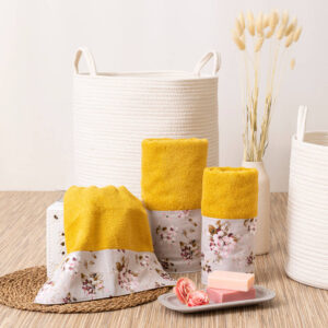 Πετσέτες Σετ 3ΤΜΧ Αγριολούλουδο Μουσταρδί Σ3ΤΜΧ 70 x 140 / 50 x 90 / 30 x 50 cm